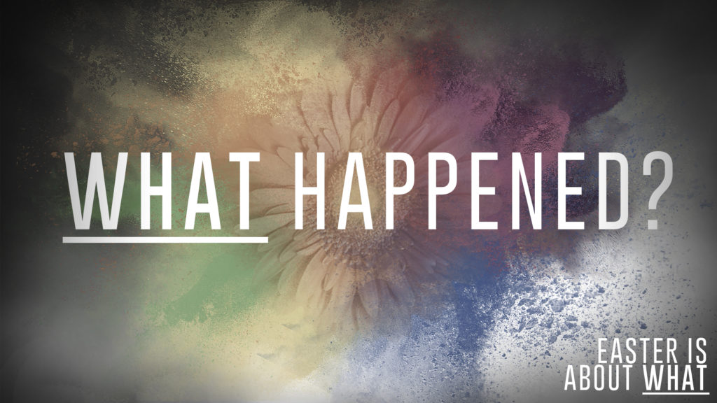 Colorful background that says 'what happened?' redemption church plano texas Chris Fluitt dfw