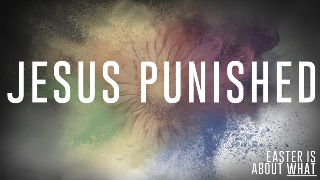 Colorful background that says 'Jesus punished' redemption church plano texas Chris Fluitt dfw